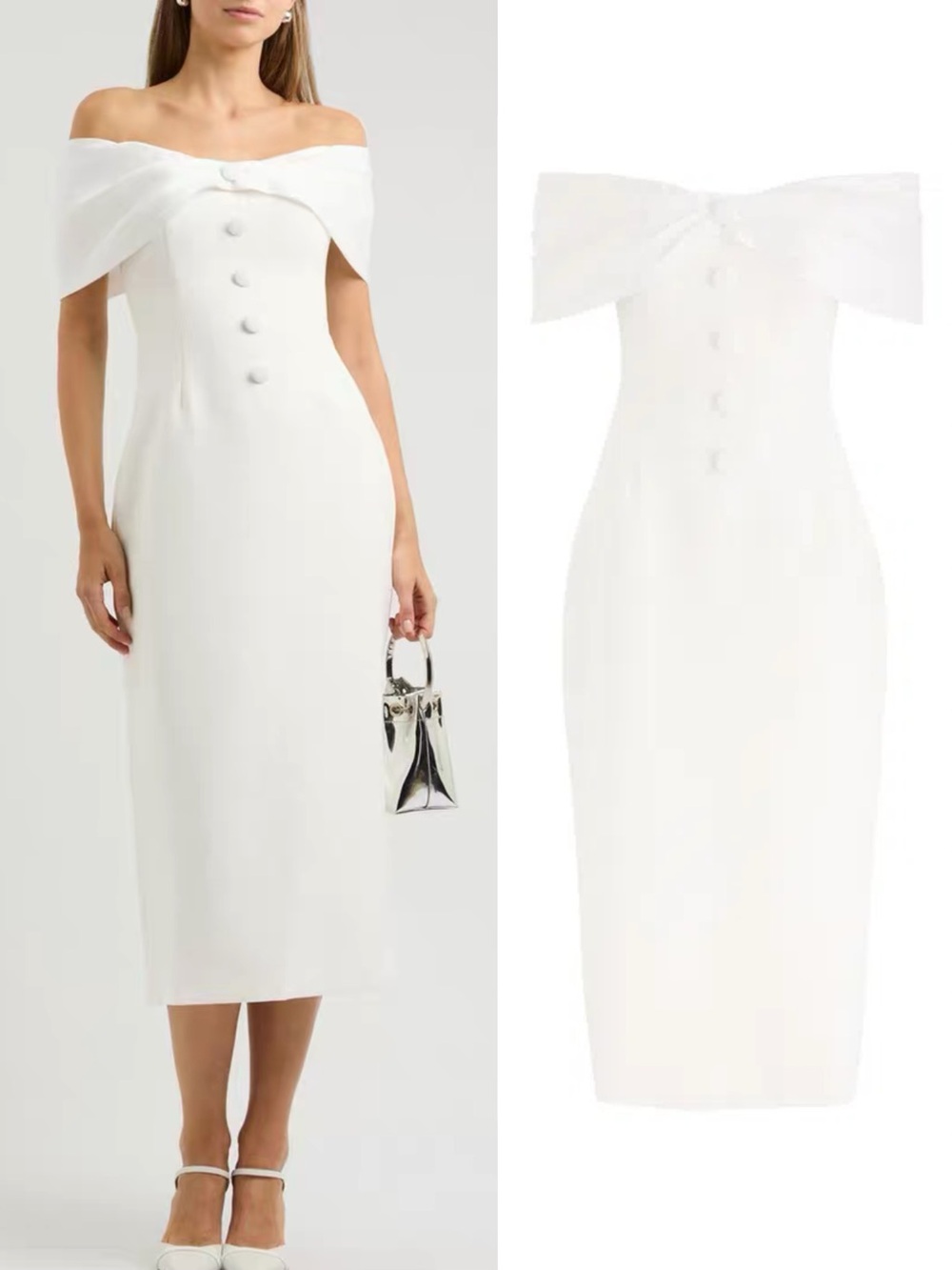 ODD MUSE The Ultimate Muse Bow Midi Dress In White, S
